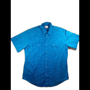 Men's Large Wrangler Wrancher Short Sleeve Shell Sanp Shirt